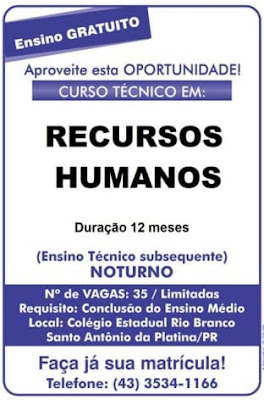 Leia mais sobre o artigo CURSO TÉCNICO EM RECURSOS HUMANOS – MATRÍCULAS ABERTAS ATÉ 31/10/2022