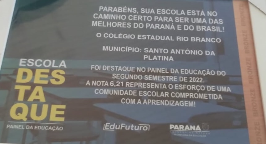 Colégio Rio Branco recebe menção honrosa de “Escola Destaque” – bronze